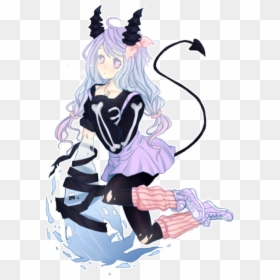 Pastel Goth Anime Girl, HD Png Download - tumblr girl png