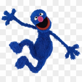 Sesame Street Grover Happy Jump - Grover Sesame Street Characters, HD Png Download - big bird face png