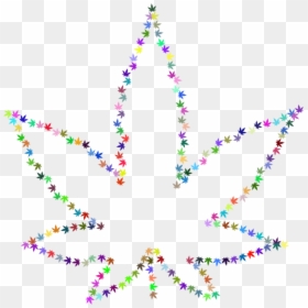 Line,art,symmetry - Outline Of Cannabis, HD Png Download - pot leaf outline png