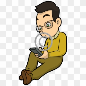 Cartoon Texting On The Phone, HD Png Download - smart phones png