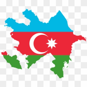 Azerbaijan Map With Flag, HD Png Download - country flag png