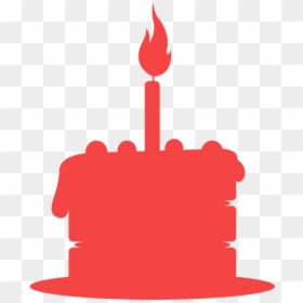 Black Birthday Cake Silhouette, HD Png Download - candle silhouette png