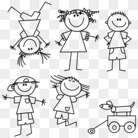 Kids Outline - Kids Outline Clipart, HD Png Download - vhv