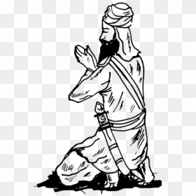 This Png File Is About Outline , Religion , Pray , - Sikhism Black And White, Transparent Png - people outline png