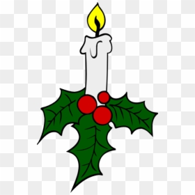 Candle With Holly, HD Png Download - candle silhouette png