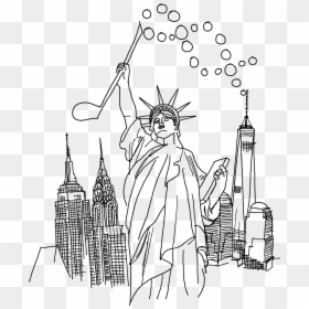 Drawing - Cartoon, HD Png Download - empire state building silhouette png