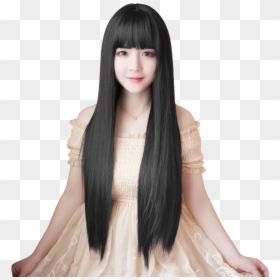 Clip Art Long Straight Black Hair - Lace Wig, HD Png Download - afro wig png
