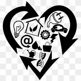 Transparent Recycle Clipart Black And White - Recycle Heart Clipart, HD Png Download - white recycle symbol png