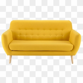 Couch Sofa Bed Furniture Futon - Retro Yellow 3 Seater Sofa, HD Png Download - couch clipart png