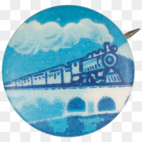 Blue Train Art Button Museum, HD Png Download - train smoke png