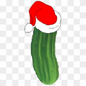 Transparent Christmas Hat Png - Christmas Pickle With Hat, Png Download - christmas hat transparent png