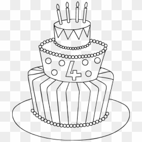 Daisytrail Digital Scrapbooking - Birthday Cake Easy Drawing, HD Png Download - cake .png