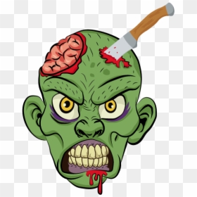 Oozer Halloween Vector Skull Creepy Illustrative Zombie - Creepy Zombie Clip Art, HD Png Download - zombie vector png