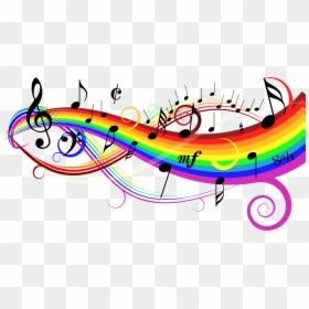 Notes Clipart Rainbow - Music Clipart, HD Png Download - music note vector png