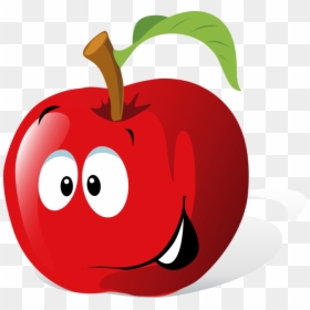 Cartoon Apple With Face Clipart , Png Download - Cartoon Fruits Clipart, Transparent Png - apples clipart png