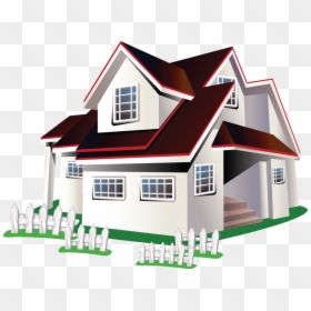 Building Villa House Vector Plan Latur Clipart - Cartoon House White Background, HD Png Download - home vector png
