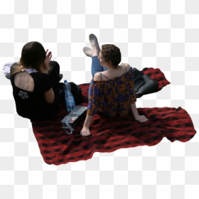 Cut Out People From Above Sitting, HD Png Download - blanket png