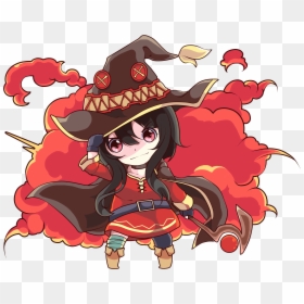 Hd Wallpaper - Anime Chibi Konosuba, HD Png Download - megumin png