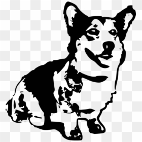 Black And White Corgi Clipart, HD Png Download - corgi png