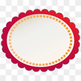 Red Orange Gradient Flower Outline With White Square - Circle Border