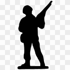 Silhouette Ww1 Soldier Clipart, HD Png Download - soldier silhouette png