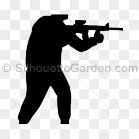 Shoot Rifle, HD Png Download - soldier silhouette png