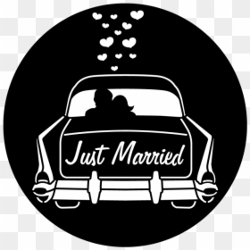 Just Married Car Silhouette, HD Png Download - car silhouette png