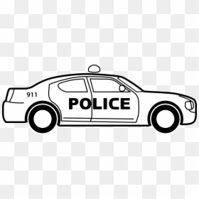 Police Car Line Art, HD Png Download - car silhouette png