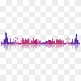City In Pink And Purple, HD Png Download - city silhouette png