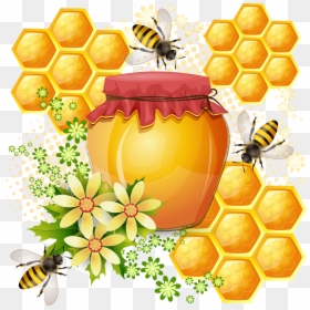 Honey Bee Painting, HD Png Download - honeycomb png