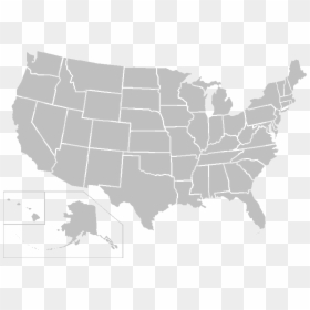 Map Of United States Grey, HD Png Download - united states png