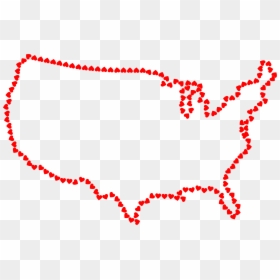 United States With Hearts, HD Png Download - united states png