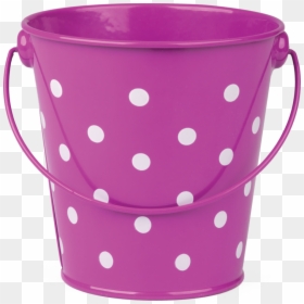 Purple Bucket, HD Png Download - polka dots png