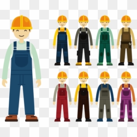 Construction Worker With Overalls - Construction Worker Image Cartoon, HD Png Download - construction worker silhouette png
