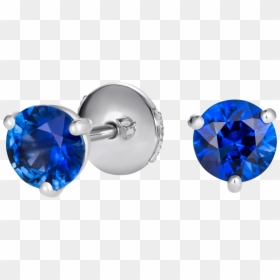 Solitaire Sapphire Stud Earrings - Diamond, HD Png Download - stud earring png
