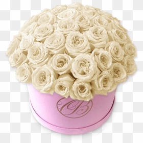Caja Redonda De Rosas Blancas - Bouquet, HD Png Download - rosas blancas png