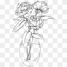 Vase Clipart Drawn Flower - Drawing Of Flower Vase, HD Png Download - drawn flower png
