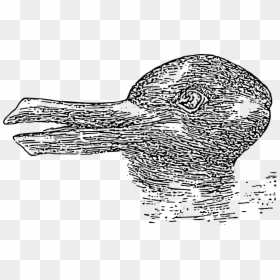 Duck Or Rabbit Drawing - Duck Rabbit Illusion Transparent, HD Png Download - rabbit outline png