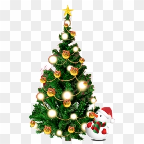 El Árbol De Navidad Y El Muñeco De Nieve Png Transparente - 聖誕樹 素材, Png Download - arbol png transparente