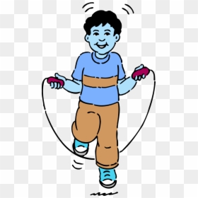 Young Boy Jumping Rope Sport Exercise - Jump Rope Clipart Black And White, HD Png Download - rope clipart png