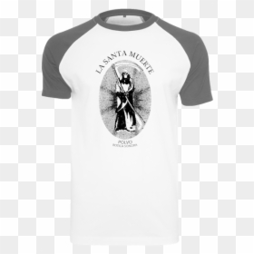 Santa Muerte Raglan T-shirt - Ramones Black And White Shirt, HD Png Download - santa muerte png