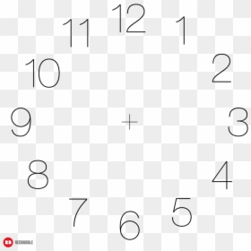 Clock Numbers No Background, HD Png Download - clock template png