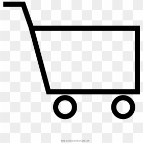 Shopping Cart Coloring Page - Line Art, HD Png Download - carrinho de compras png