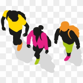People - People Silhouette Top View Png, Transparent Png - student walking png