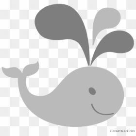 Transparent Whale Clip Art - Black And White Baby Whale Cartoon, HD Png Download - whales png