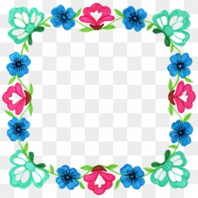 Transparent Square Frame Clipart - Frame Flower Png Square, Png Download - square design png