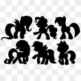 My Little Pony Silhouette Vector, HD Png Download - friends silhouette png