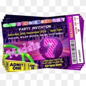 Clip Art Grandwazoodesign Invitations Birthdays Frontbackneon, HD Png Download - glow party png