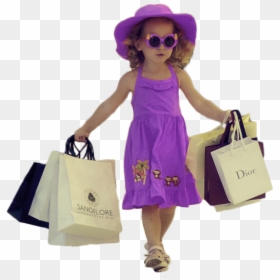 Trendy And Fashionable Girl With Shopping Bags - Indian Baby Girl With Shopping Bag, HD Png Download - trendy png