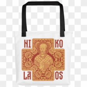Saint Nicholas Tote Bag Red And Gold Version - Tote Bag, HD Png Download - bag of gold png